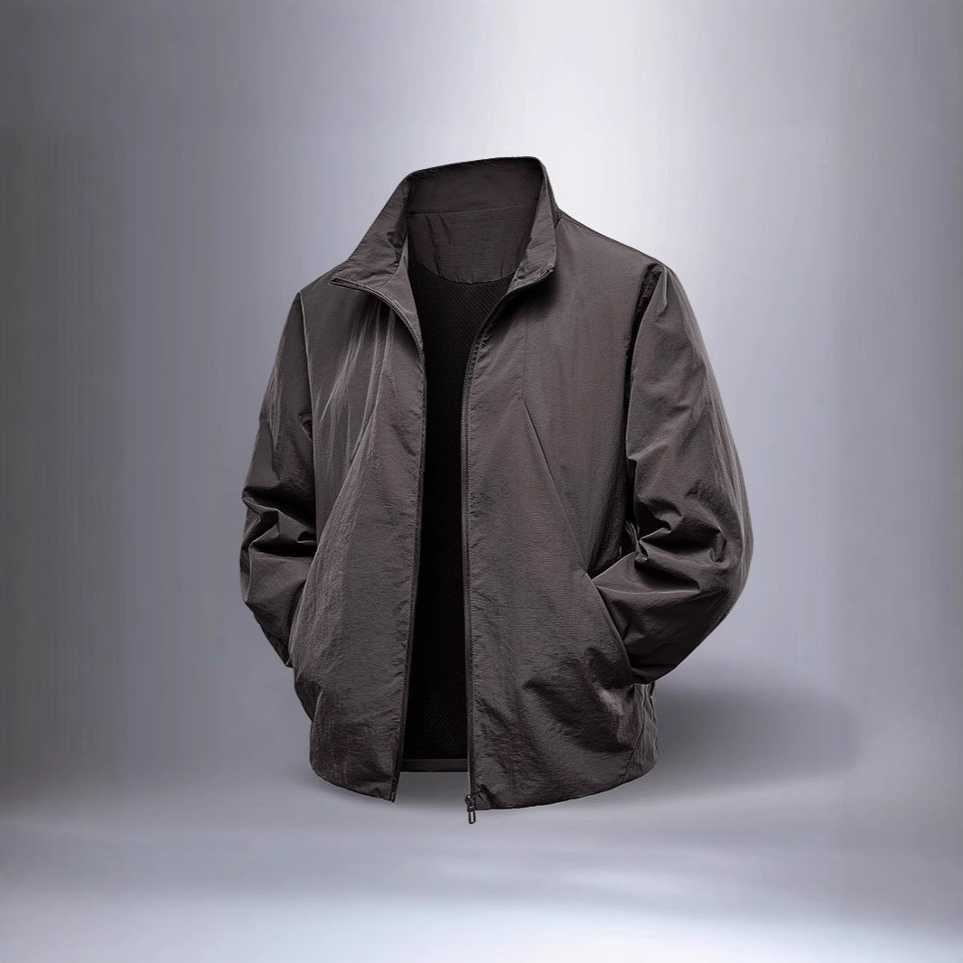 Herren Ultraleichter winddichter Übergangsblouson mit Stehkragen und verdecktem Reißverschluss Shop Nory