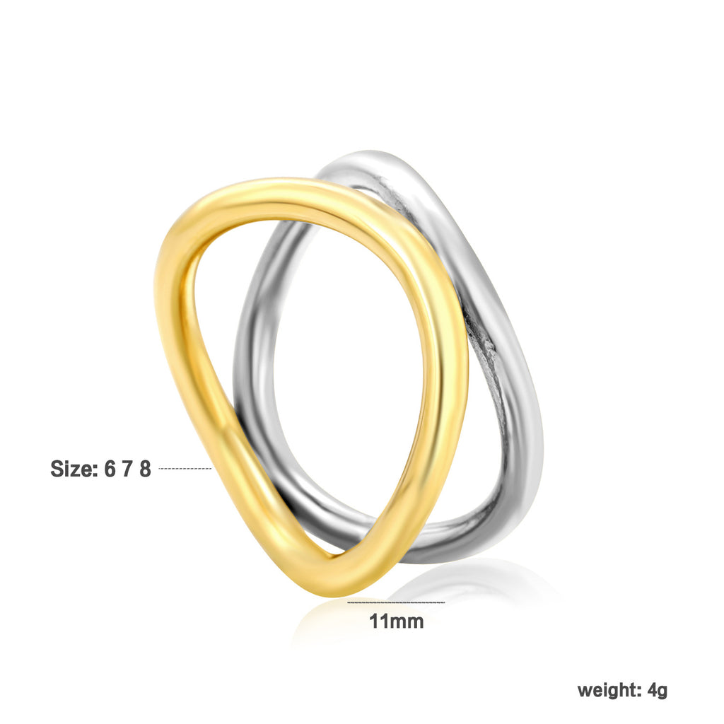 Damen Ring mit doppeltem Knoten-Design und elegantem Goldakzent Shop Nory