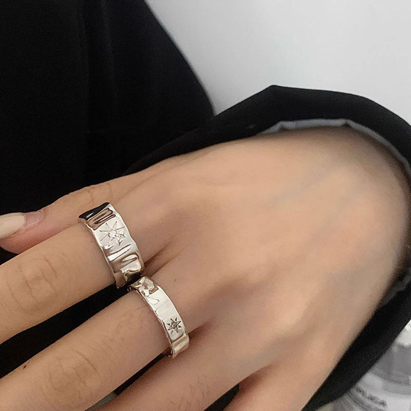 Damen Offener Ring mit strahlendem Sternmotiv und hochwertigem Design Shop Nory