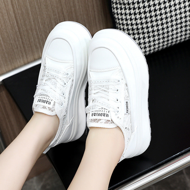 Damen modische Plateau Sneakers mit atmungsaktiver Mesh-Oberfläche und komfortabler Dämpfung Shopnory