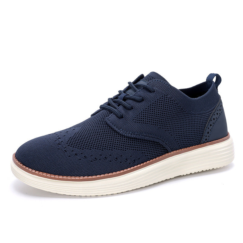 Herren nan gestrickter Oxford-Sneaker mit Wingtip-Perforation und federleichter EVA-Sohle
