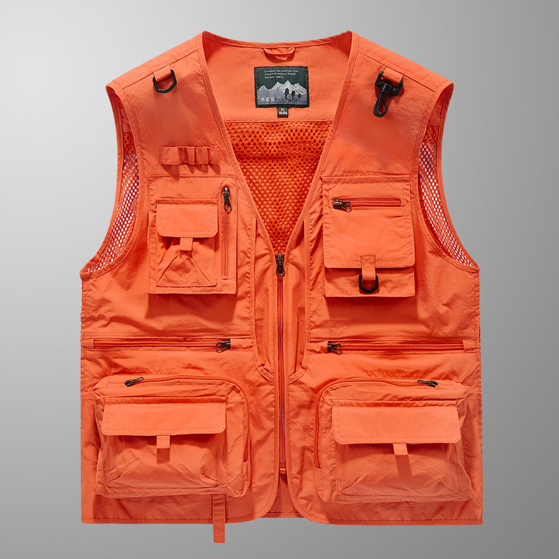 Herren Multifunktionale Angler- und Utility‑Weste mit Mesh‑Einsätzen und Mehrfach‑Taschen Shop Nory