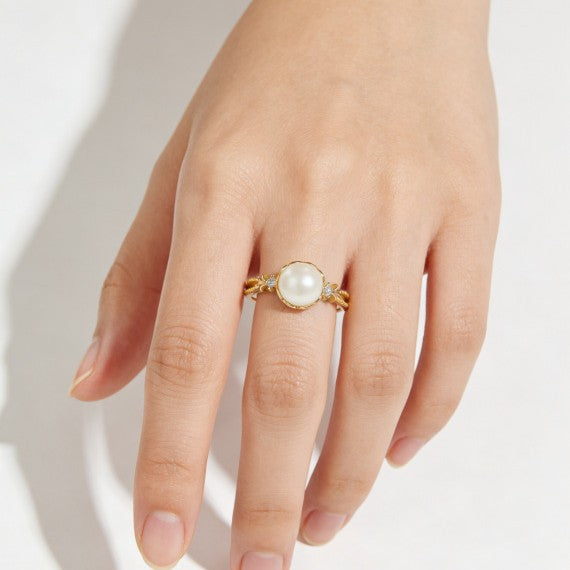 Damen Perlring mit funkelndem Design Shop Nory