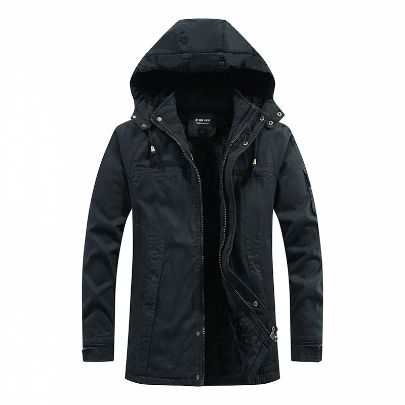 Herren winddichter Canvas-Parka mit kuscheliger Teddyfleece-Fütterung und funktionaler Kapuze Shop Nory