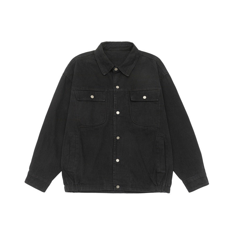 Unisex Oversize Workwear-Blousonjacke mit Druckknopf‑Front und Elastbund Shop Nory