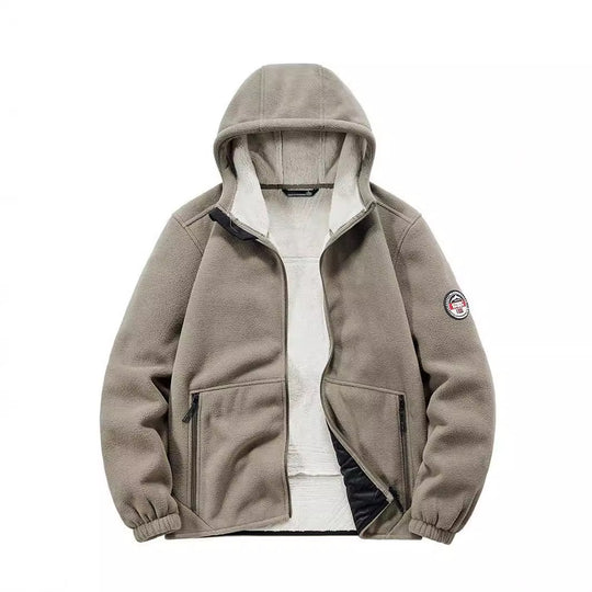 Herren Isolierte Fleece-Hoodiejacke mit Sherpa-Innenfutter und Zwei-Wege-Reißverschluss Shop Nory