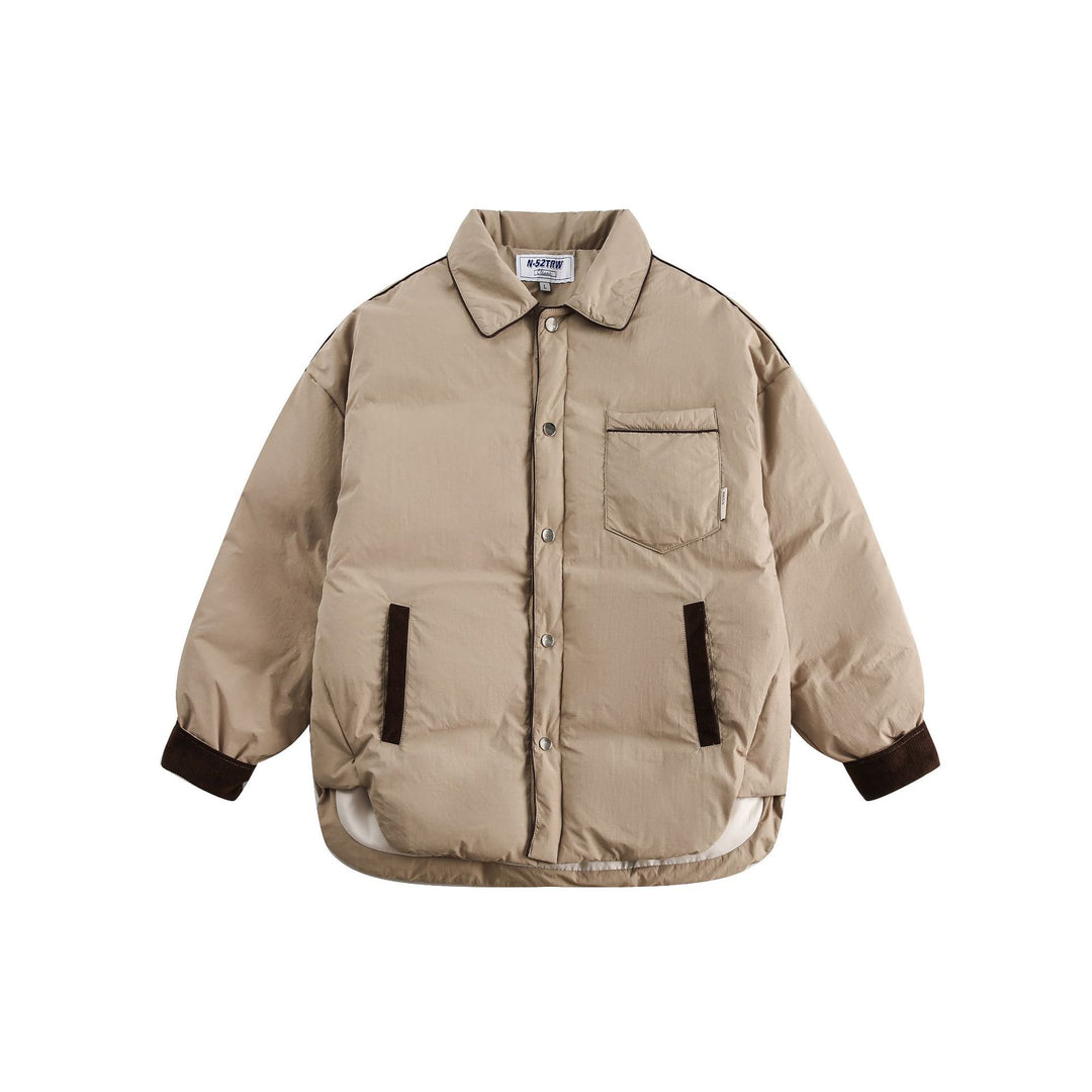 Unisex Kurz geschnittene gesteppte Blousonjacke mit Hemdkragen und Cordbündchen Shop Nory