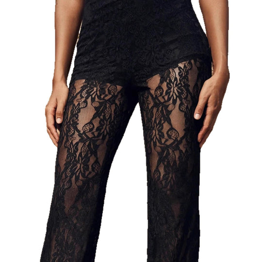 Damen Elegante Spitzenhose mit weit geschnittenem Bein