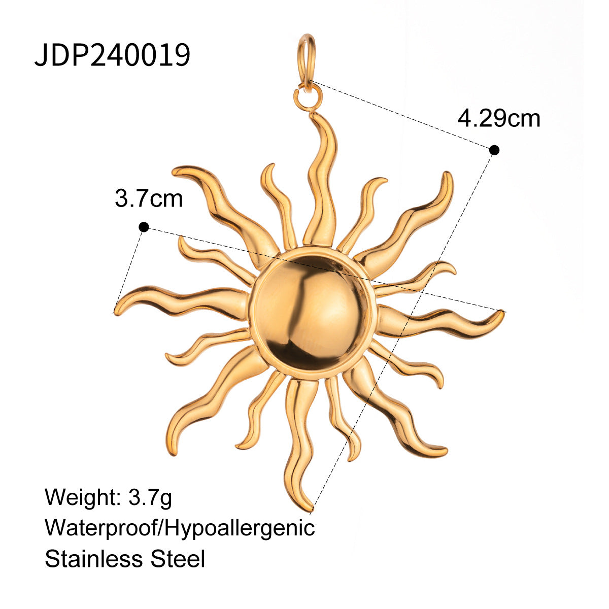 Damen Anhänger mit filigranem Sonnendesign aus hypoallergenem Edelstahl Shop Nory