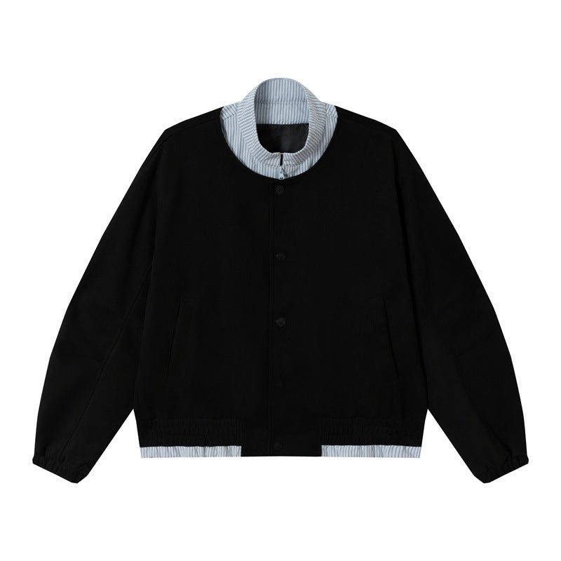 Unisex Kurz geschnittene Boxy-Blousonjacke aus Baumwollmix mit gesteppter Innenlage und Stehkragen Shop Nory