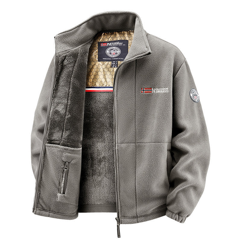 Damen Thermo-Fleecejacke mit wärmendem Teddyfutter, Stehkragen und Reißverschlusstaschen Shop Nory