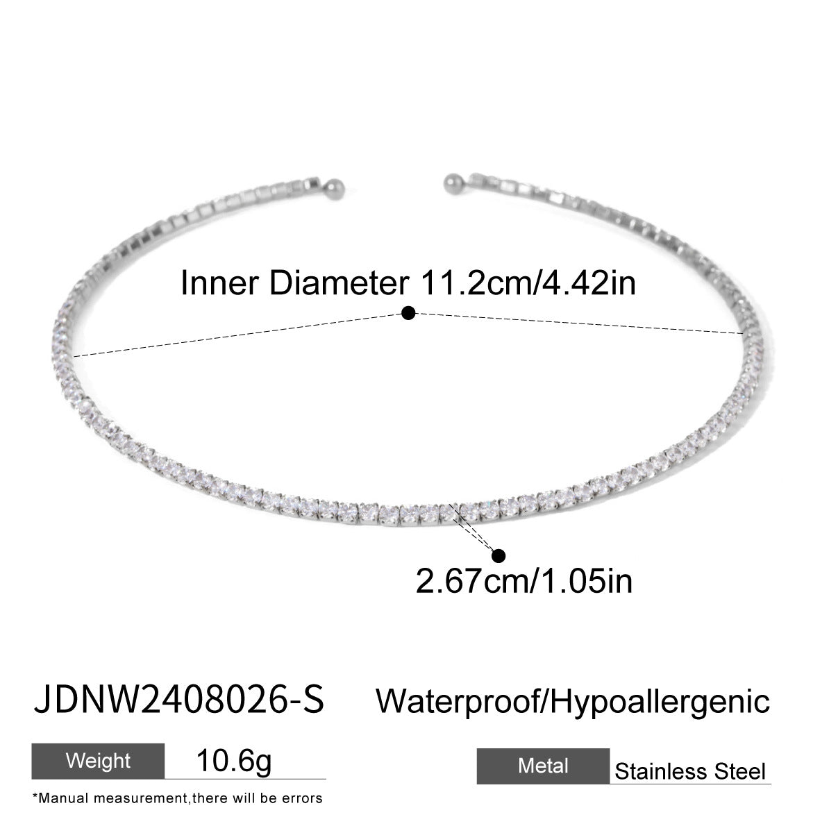 Damen Offenes Armband mit funkelnden Zirkonia-Akzenten Shop Nory