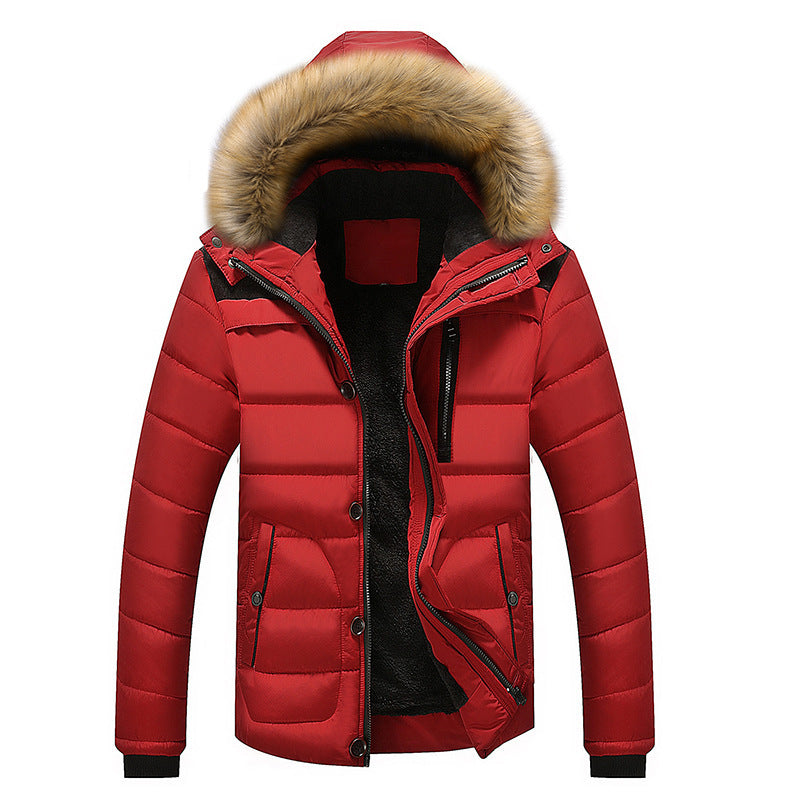 Herren Thermo-Steppparka mit Kapuze, Kunstfellbesatz und Fleece-Innenfutter Shop Nory