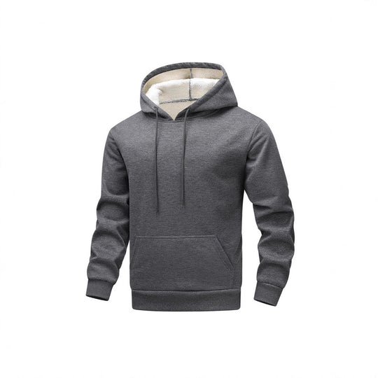 Herren Kuscheliger Teddyfleece-Kapuzenpullover mit Sherpa-Futter und Kängurutasche Shop Nory