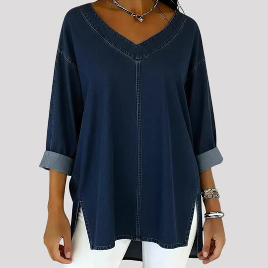 Damen Lässige Denim Tunika