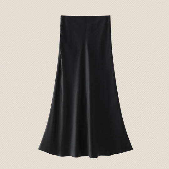 Damen Fließender Maxirock aus hochwertigem Satin Shop Nory