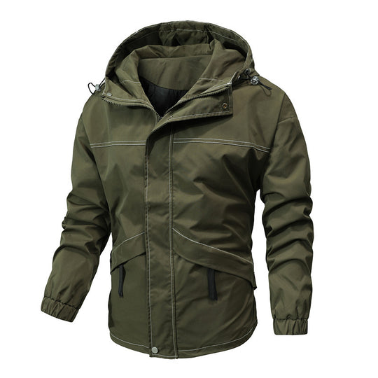 Herren Leichter urbaner Bomber mit Stehkragen, Reißverschluss-Ärmeltasche und Rippbündchen Shop Nory