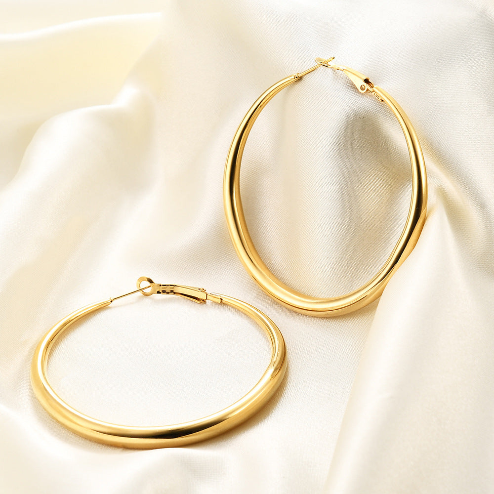 Damen Creolen mit doppelter Gliederstruktur Shop Nory