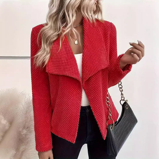 Damen Wasserfall-Cardigan aus Waffel‑Fleece mit offener Front Shop Nory