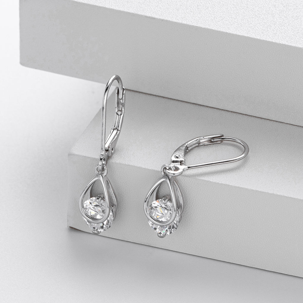 Damen Ohrhänger mit funkelnden Zirkonanhängern aus hochwertigem 925 Sterling Silber Shop Nory