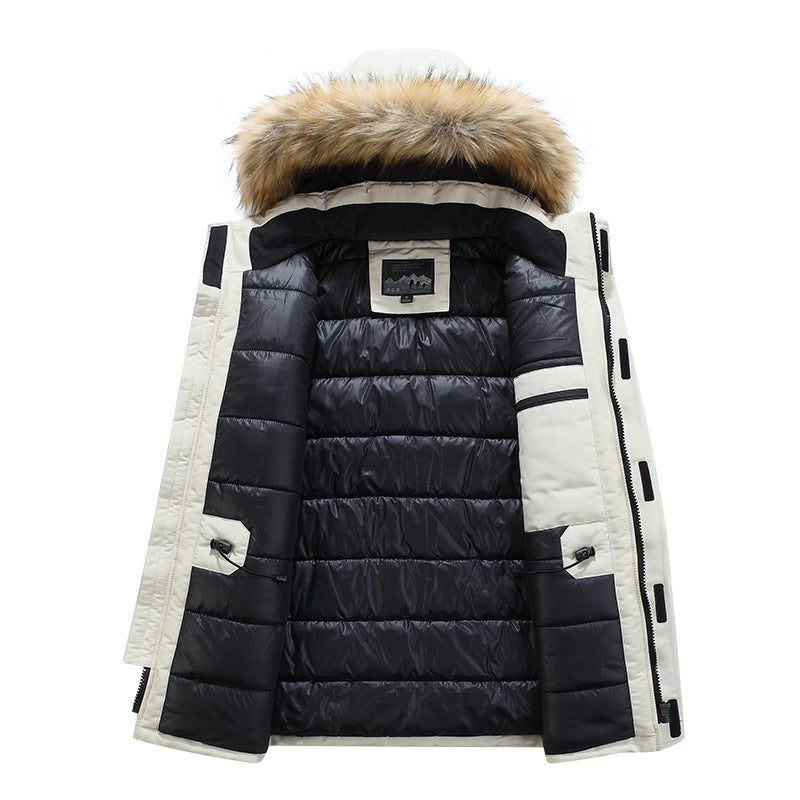 Herren Parka mit abnehmbarer Kapuze und Kunstfellbesatz, wind- und wasserdichte Thermoisolierung Shop Nory