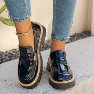 Damen Modische Loafers mit komfortablem Plateau und eleganter Sohle