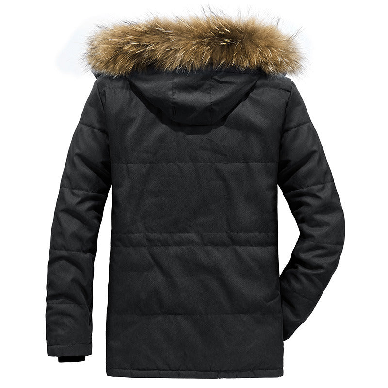 Herren wattierter Parka mit Kunstfellkapuze und Teddyfutter Shop Nory