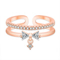 Damen Offener Ring mit funkelndem Schleifendetail und hochwertigem Zirkonia-Besatz Shop Nory