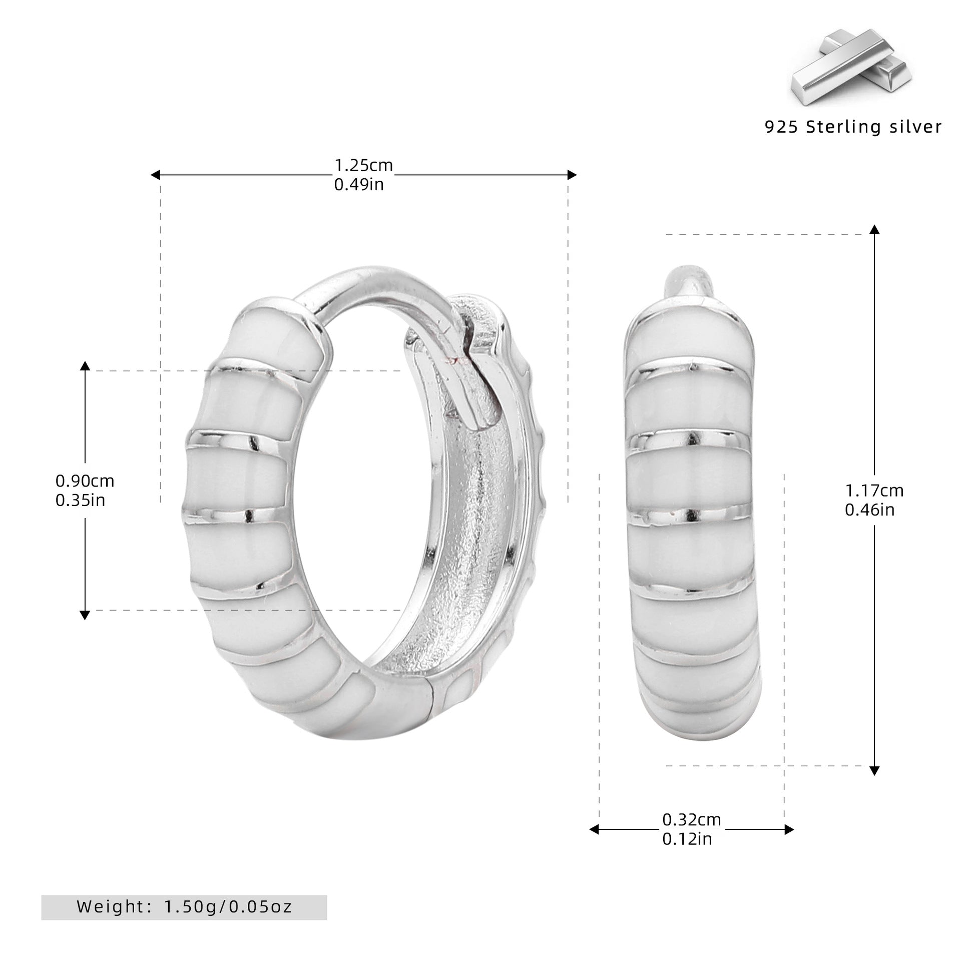 Damen Creolenohrringe mit modernem und strukturiertem Design Shop Nory