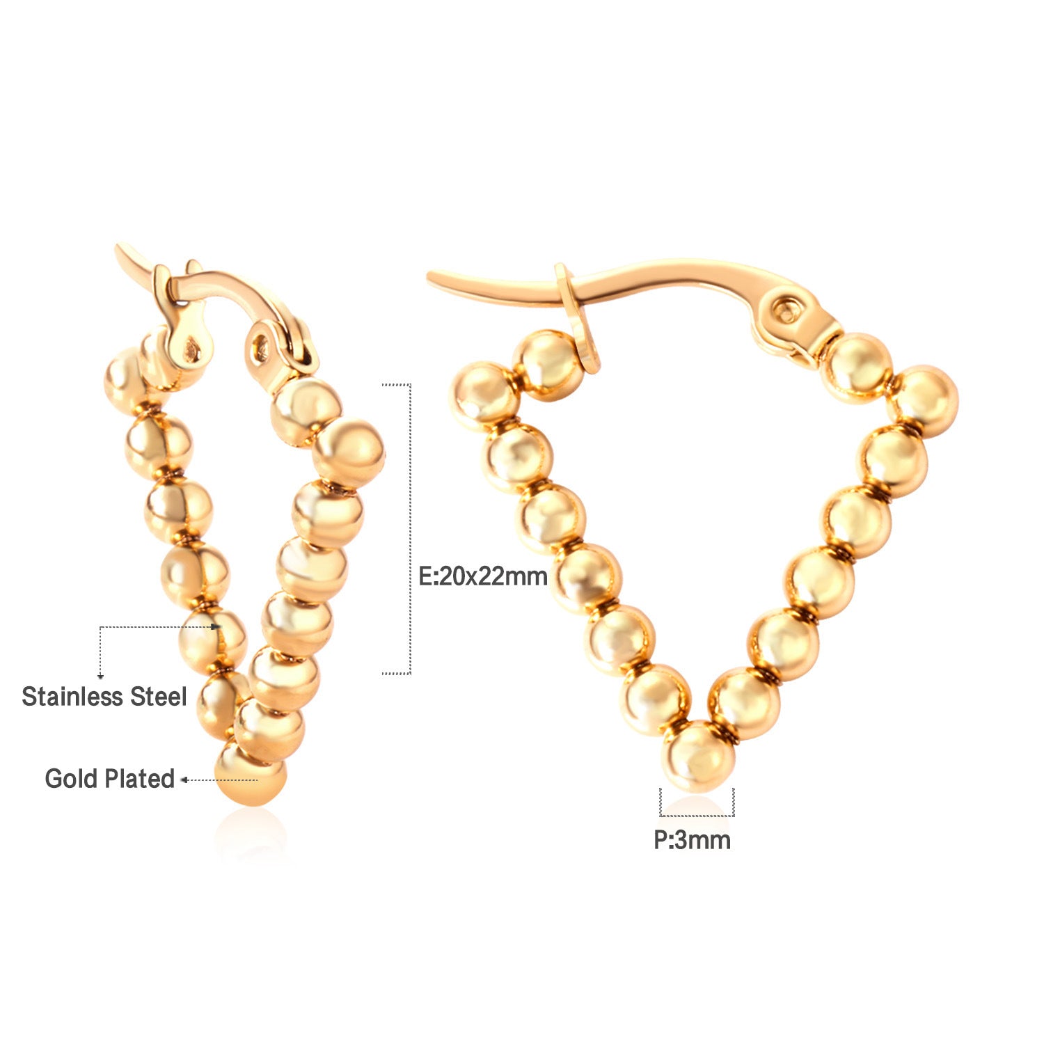 Damen Ohrstecker mit elegantem, kugelförmigem Design aus hochwertigem Edelstahl Shop Nory