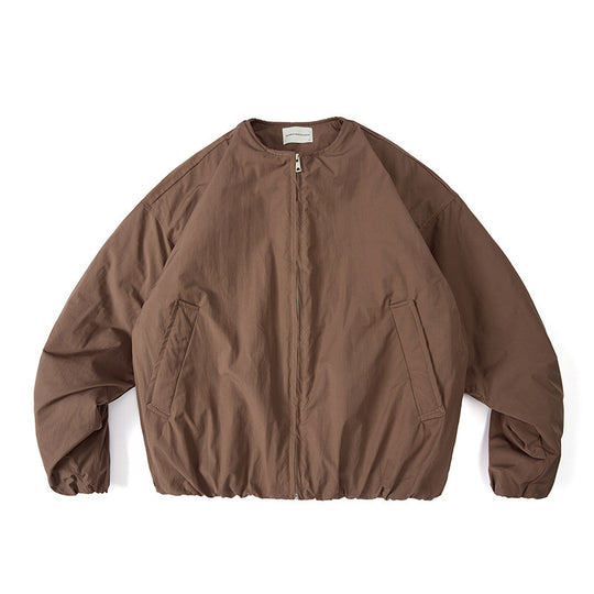 Unisex Leichte Boxy-Übergangsjacke ohne Kragen mit durchgehendem Reißverschluss und elastischem Saum Shop Nory