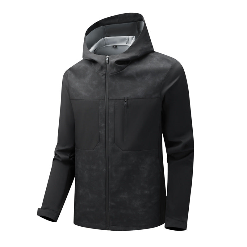 Herren Urbanes Softshell-Hybrid mit wasserabweisender Beschichtung, Kapuze und Brust-Reißverschluss Shop Nory
