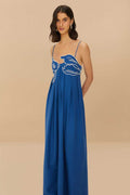 Damen Maxikleid mit kreativem Fischdesign