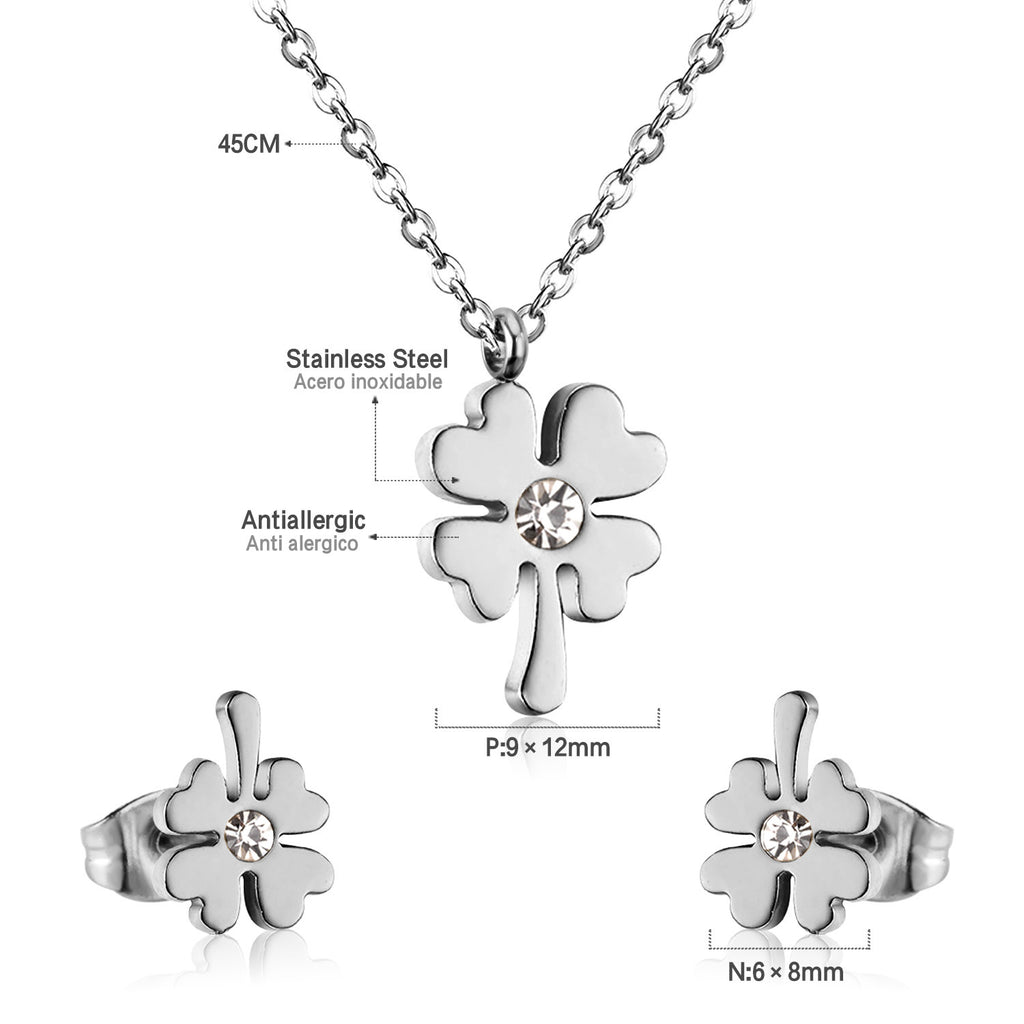 Damen Schmuckset mit herzförmigen Anhängern aus goldplattiertem Edelstahl Shop Nory