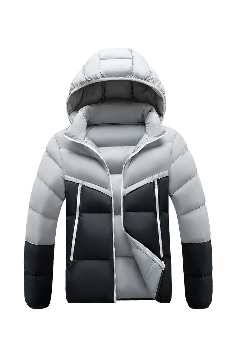 Herren Leichte Steppjacke mit Kapuze und zweifarbiger Blockoptik Shop Nory