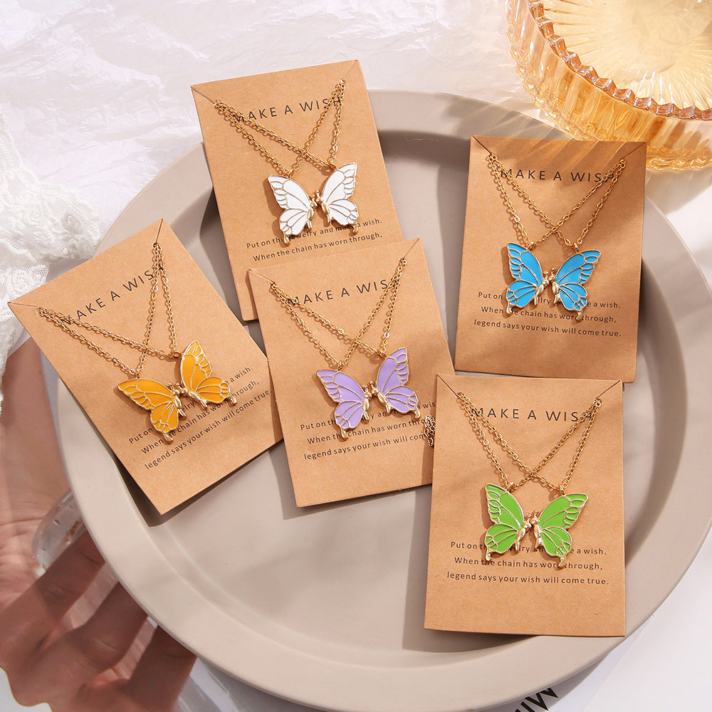 Damen Halskette mit filigranem Schmetterlingsanhänger Shop Nory