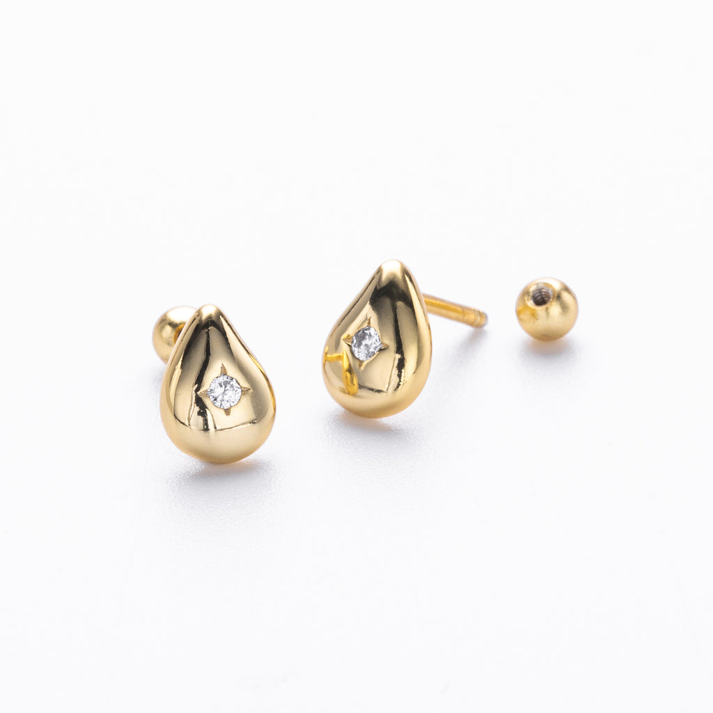 Damen Ohrringe mit tropfenförmigem Design und funkelndem Zirkon Shop Nory