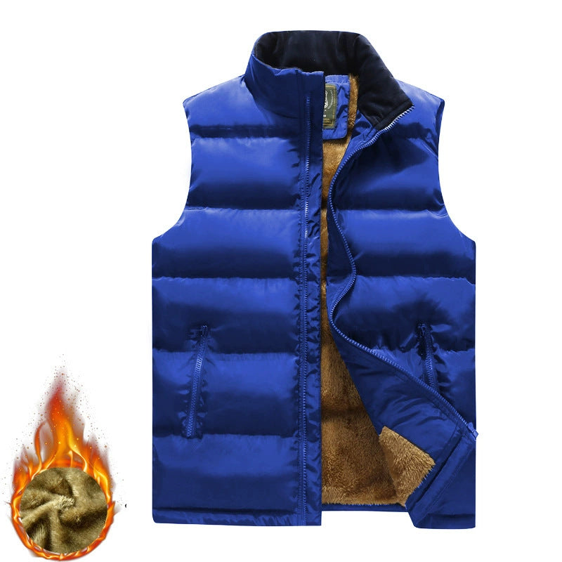 Herren Cord-Utility-Steppweste mit Teddyfutter, hohem Stehkragen und aufgesetzten Klappentaschen Shop Nory