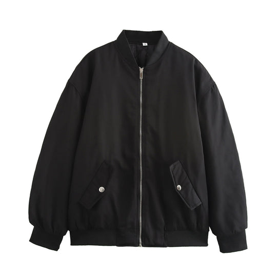 Damen Boxy Bomberjacke im Oversize‑Look mit Reißverschluss und abgeschrägten Pattentaschen Shop Nory