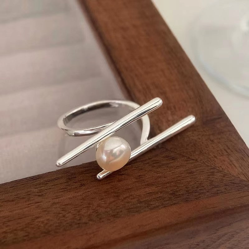 Damen Perlring mit modernem Minimalismus Shop Nory