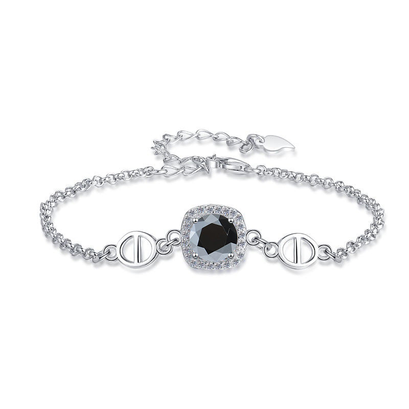 Damenarmband mit strahlend gelbem Kristall und funkelndem Zirkonia-Rahmen Shop Nory