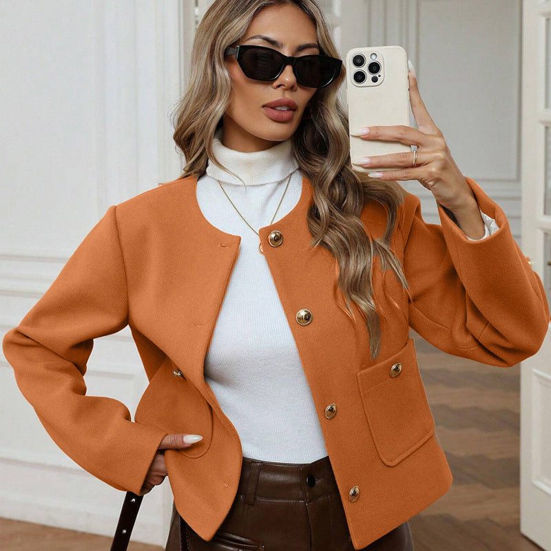 Damen Modische Jacke mit Goldknöpfen
