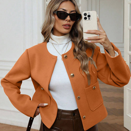 Damen Modische Jacke mit Goldknöpfen