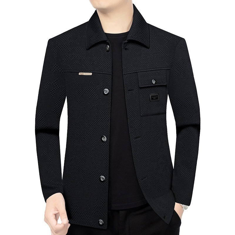 Herren Strukturiertes Overshirt im Glencheck-Relief mit Hemdkragen Shop Nory