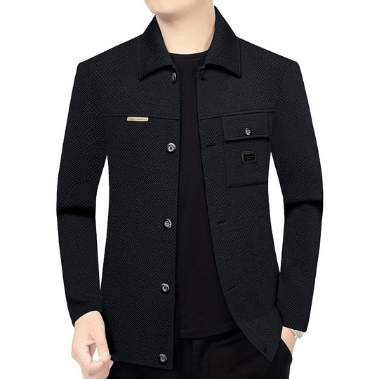 Herren Strukturiertes Overshirt im Glencheck-Relief mit Hemdkragen Shop Nory