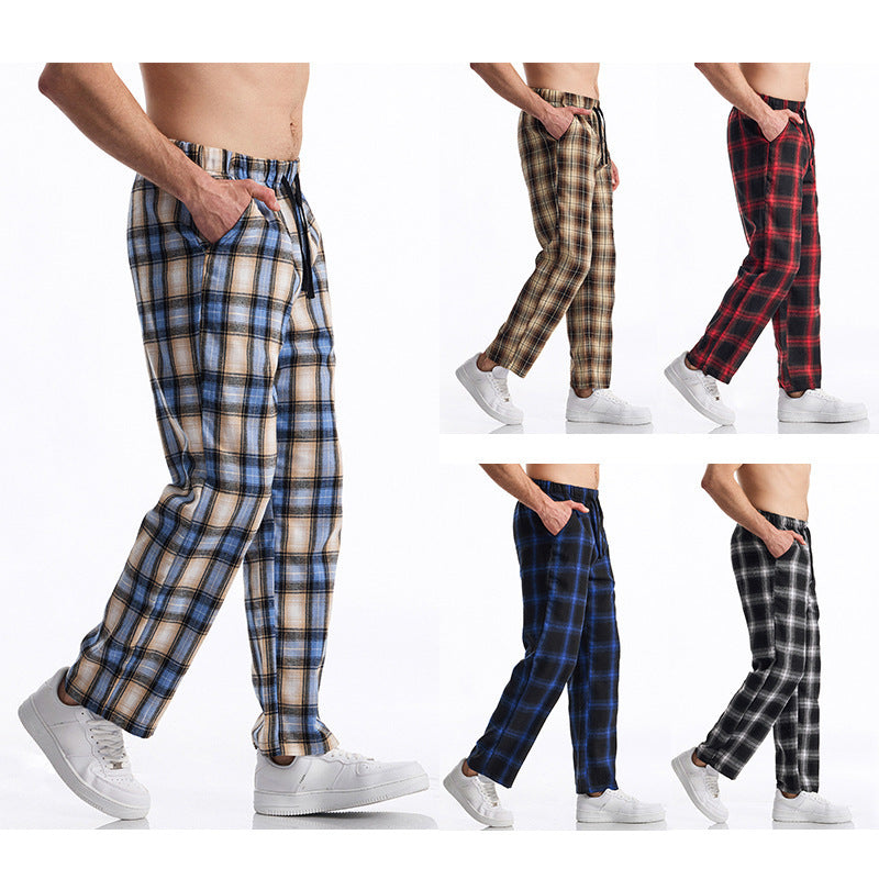 Herren bequeme Freizeithose mit Karomuster