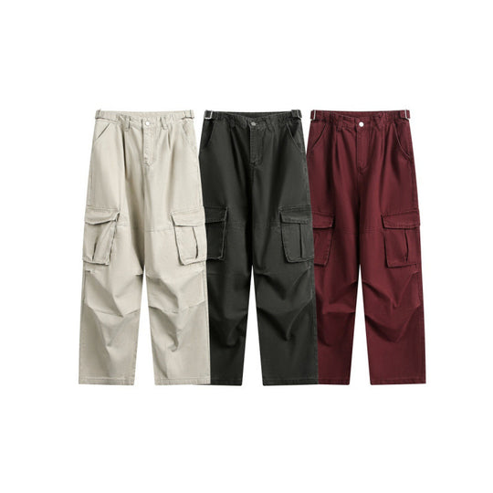 Herren Utility-Cargo-Hose mit weitem Bein, aufgesetzten Klappentaschen und verstellbarem Bund Shop Nory