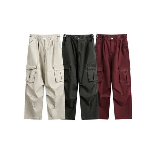 Herren Utility-Cargo-Hose mit weitem Bein, aufgesetzten Klappentaschen und verstellbarem Bund Shop Nory