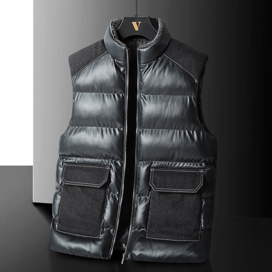 Herren Wattierte Steppweste mit Cargo‑Taschen und hohem Stehkragen Shop Nory