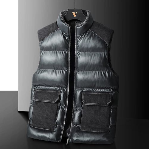 Herren Wattierte Steppweste mit Cargo‑Taschen und hohem Stehkragen Shop Nory
